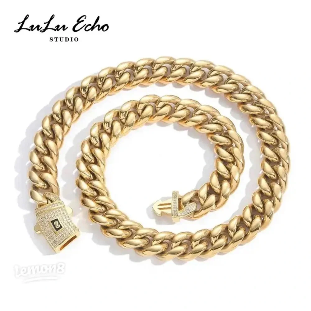 NWT Lulu Echo Hip Hop‎ Cuban Chain Gold Bracelet